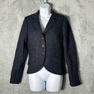 Jack Wills Jacket Blazer Womens‎ Size 6 Navy Blue Wool Riding Equestrian Country